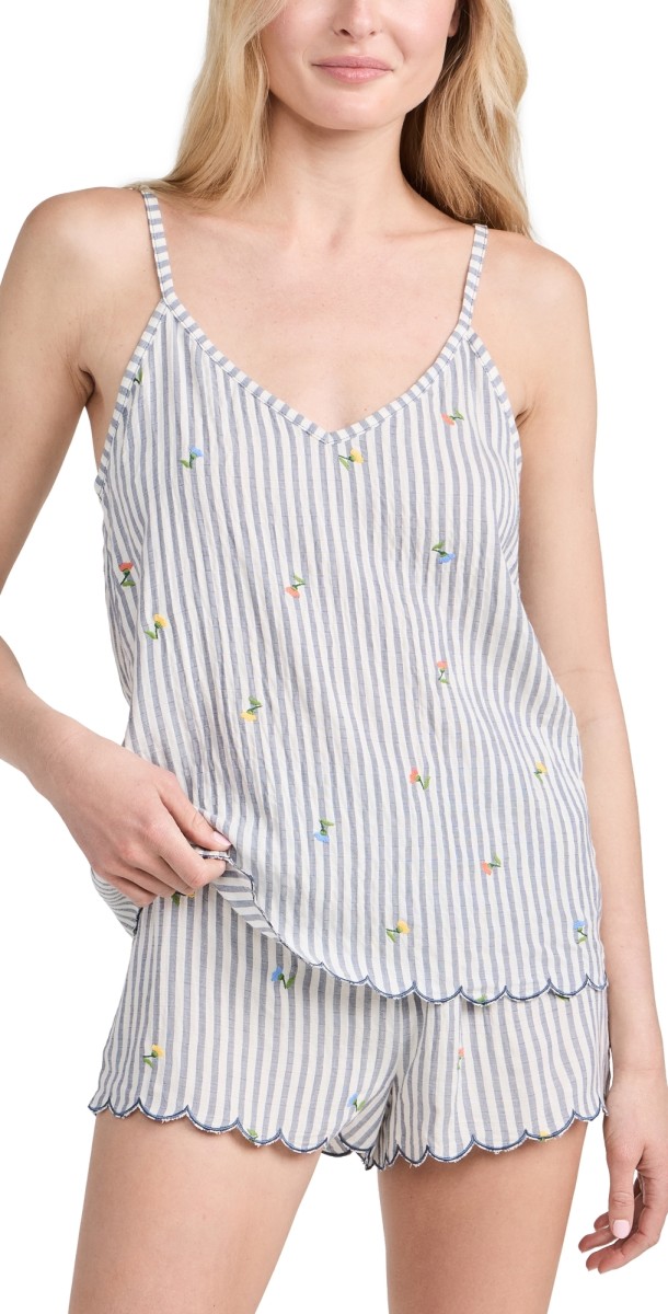 PJ Salvage Striped Sleep Tank Ivory