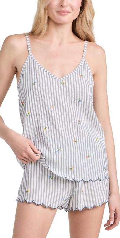 PJ Salvage Striped Sleep Tank Ivory