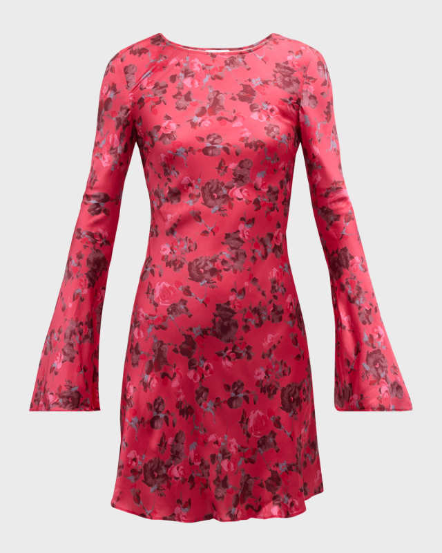 Floral Satin Mini Dress
