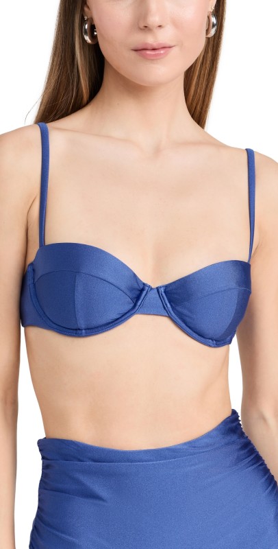 SIMKHAI Constantine Bustier Bikini Top Lapis Blue