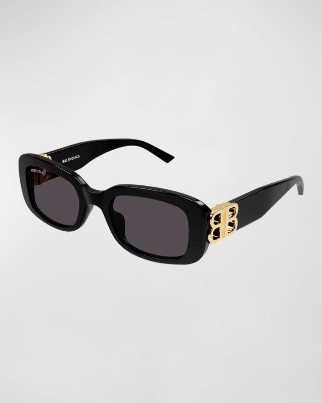 Cut-Out BB Acetate Rectangle Sunglasses
