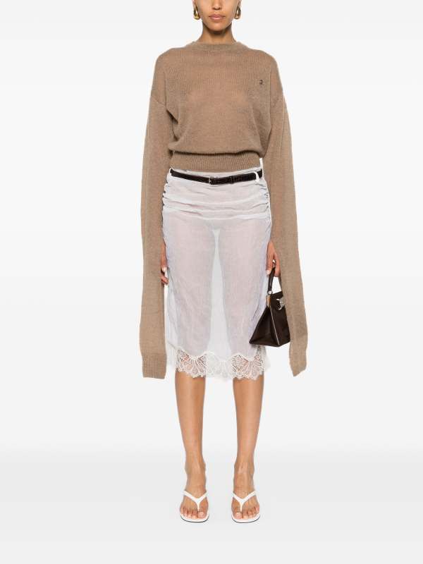 Coperni belted organza midi skirt
