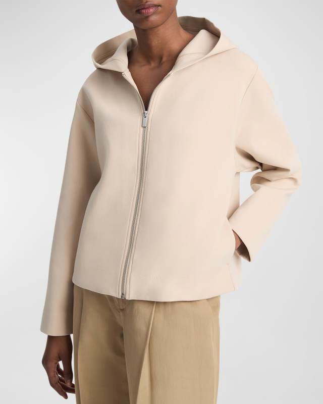 Cropped Zip-Front Hoodie