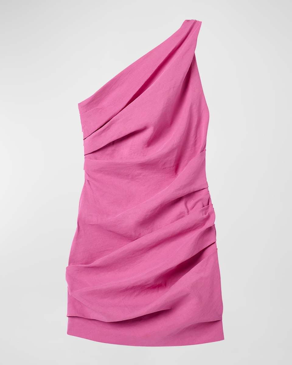 Carina Gathered One-Shoulder Mini Dress