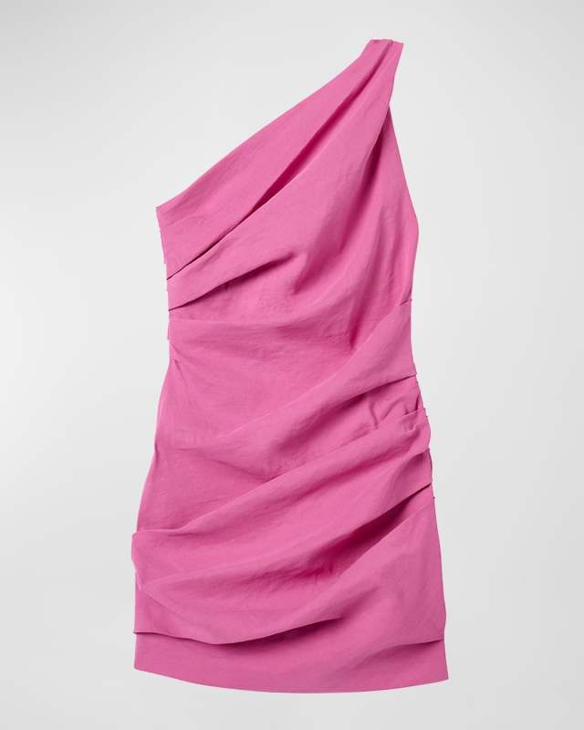 Carina Gathered One-Shoulder Mini Dress