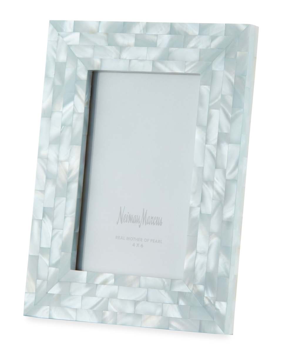 Mother-of-Pearl Picture Frame, Blue, 4" x 6"