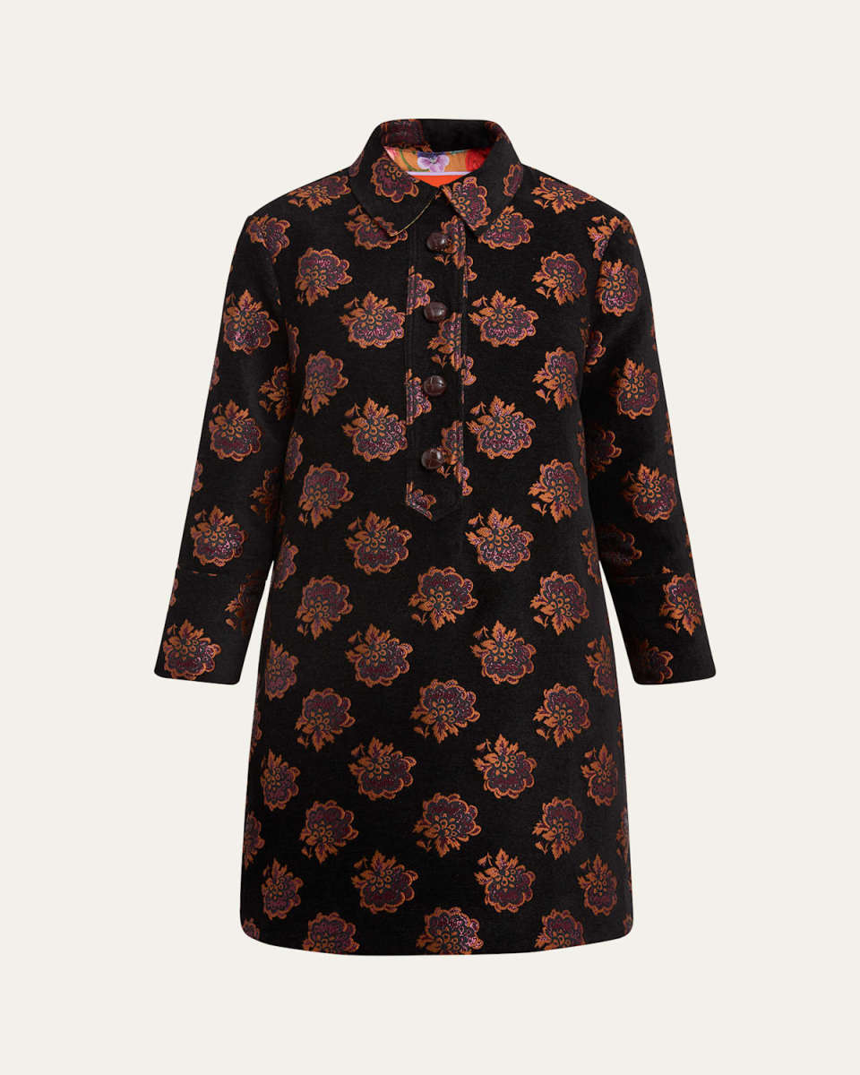 Artemis Short Rosette Jacquard Dress