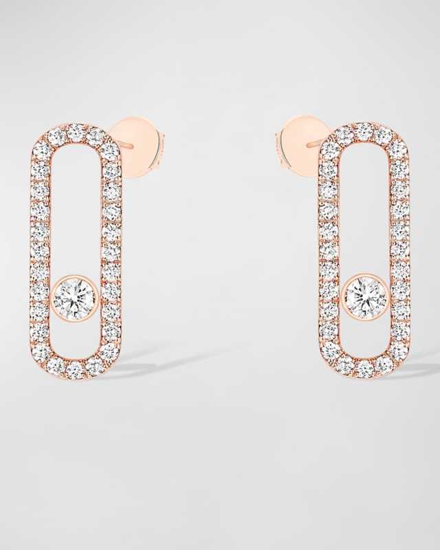 MOVE UNO 18K ROSE GOLD DIAMOND PAVE STUDS