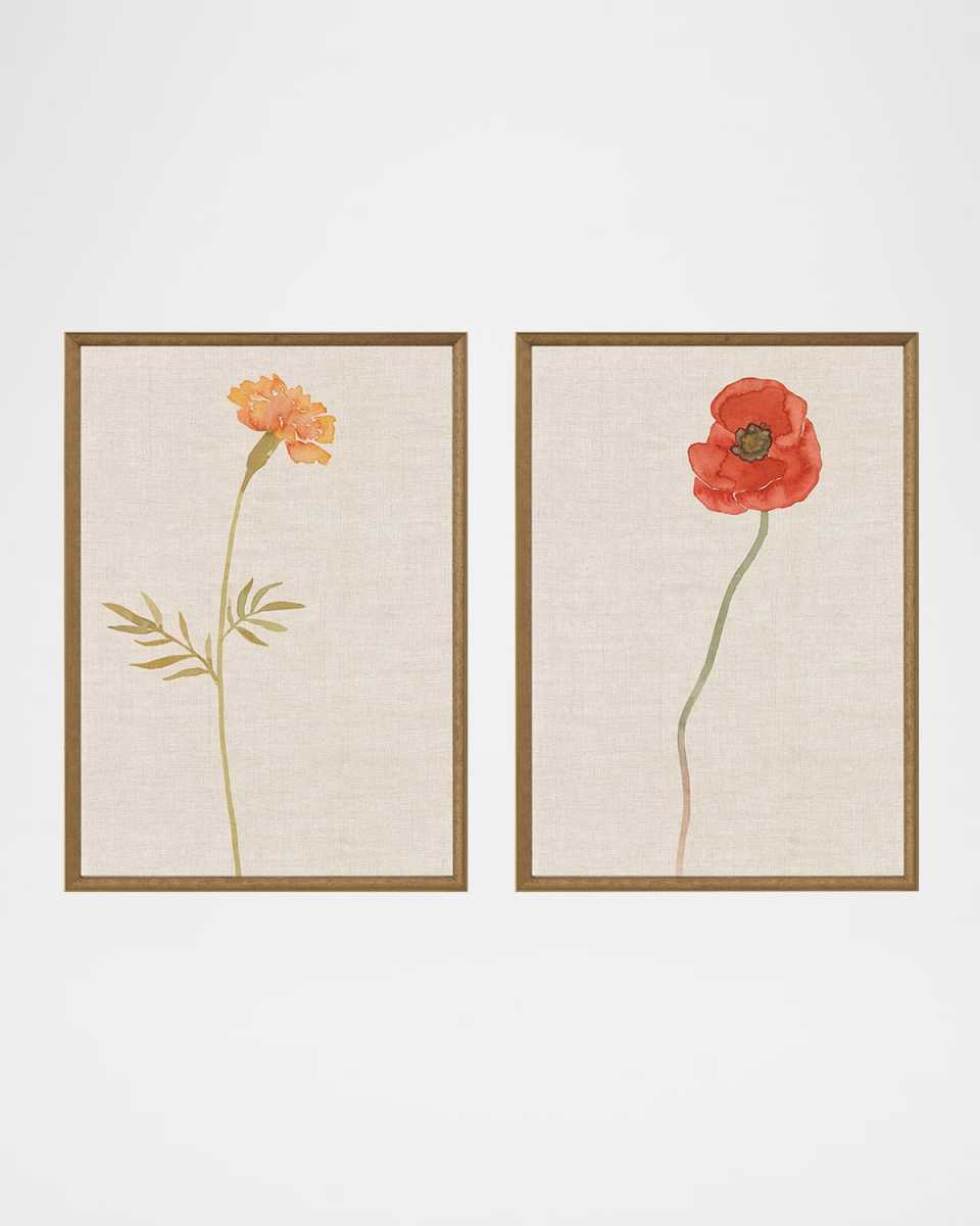 "Wild Flourish II" Framed Giclees by Aurora Bell, Set of 2