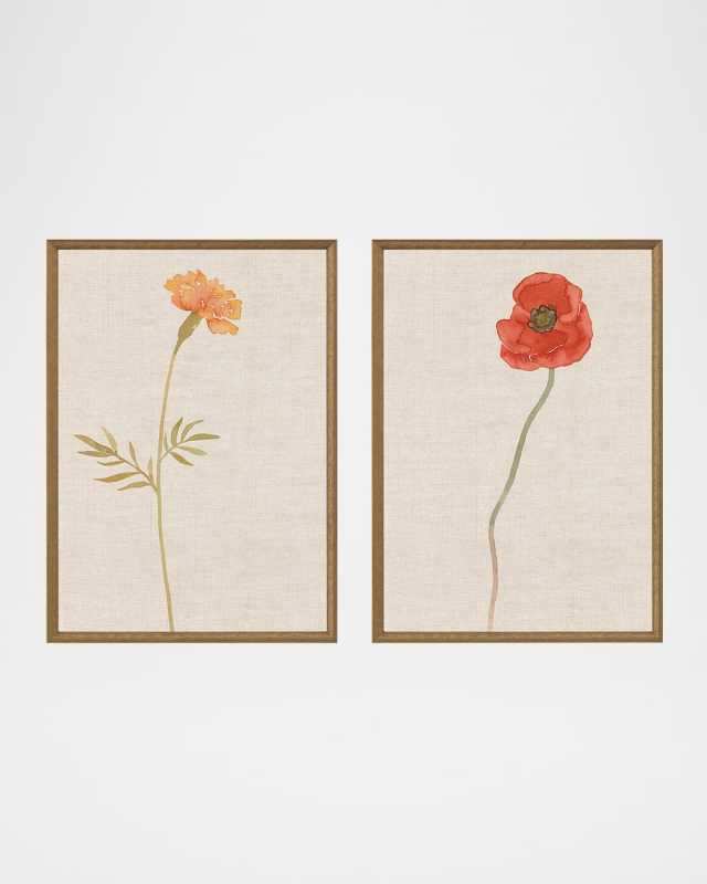 "Wild Flourish II" Framed Giclees by Aurora Bell, Set of 2