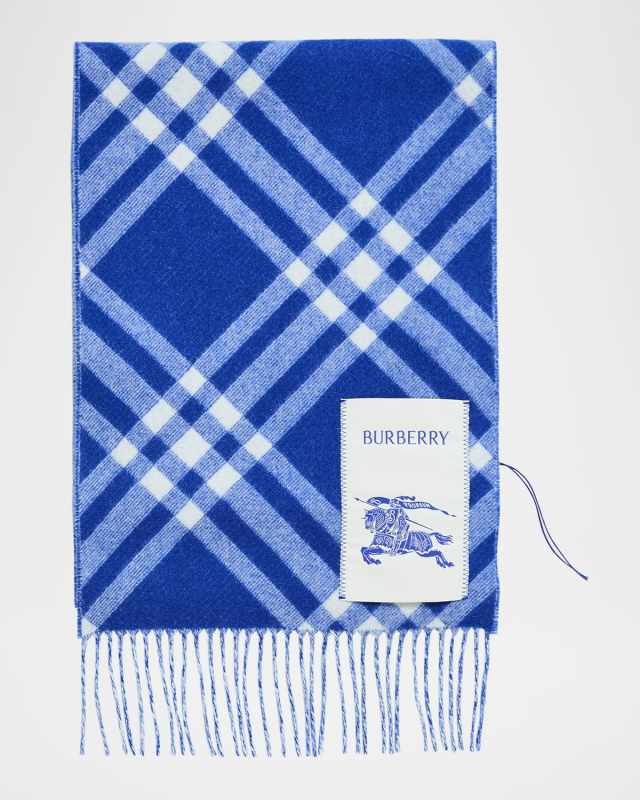 Men's Check Cashmere Scarf