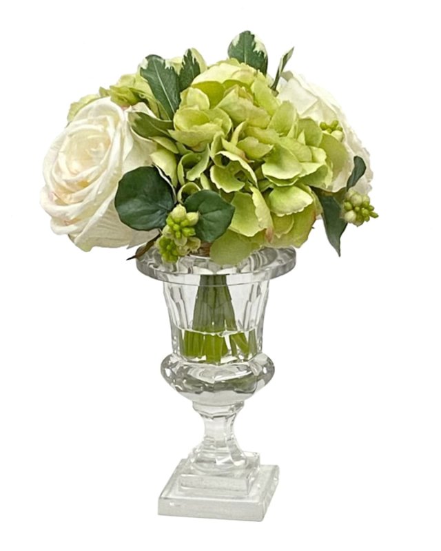 Rose Hydrangea Arrangement in Custom Vase