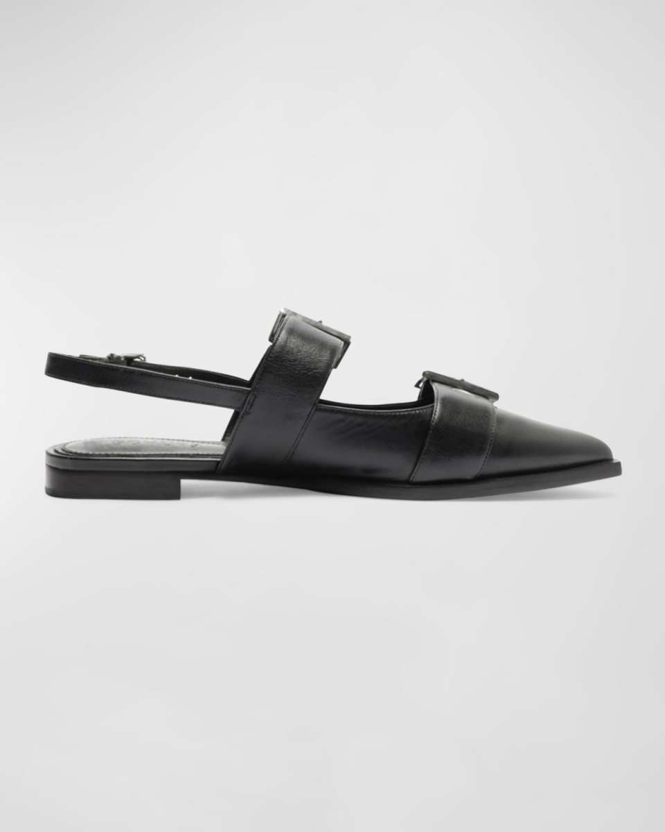 Darla Dual-Buckle Slingback Flats