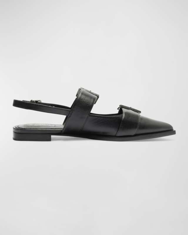 Darla Dual-Buckle Slingback Flats