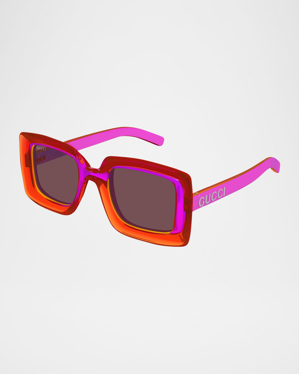 Oversized Rectangle Plastic Sunglasses