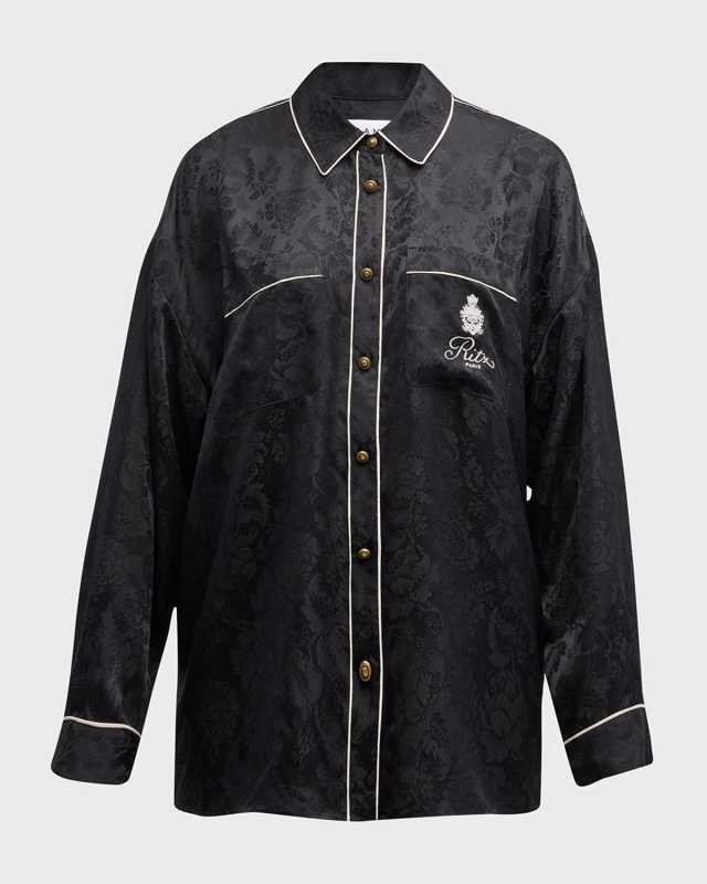 FRAME x Ritz Paris Floral Silk Button-Front Shirt