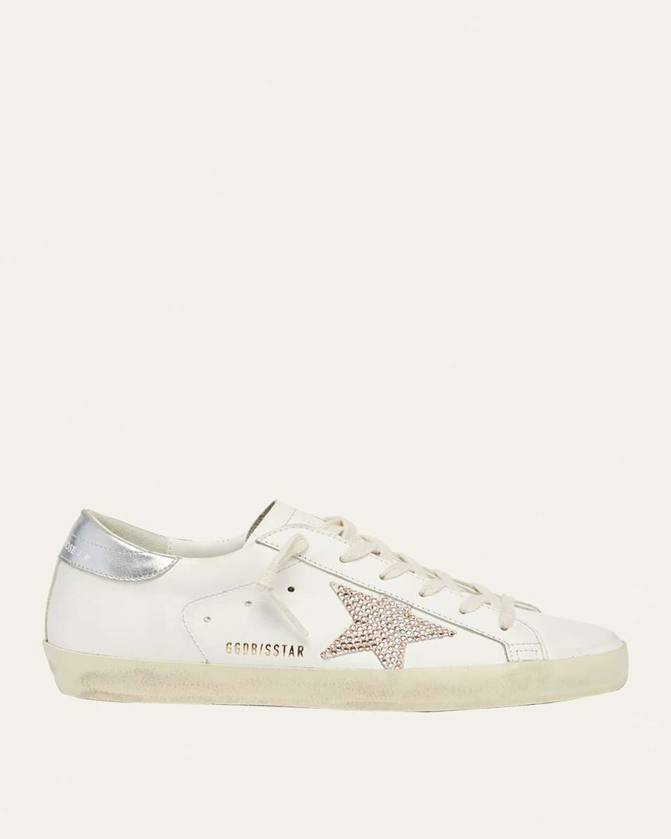 Superstar Leather Crystal Low-Top Sneakers