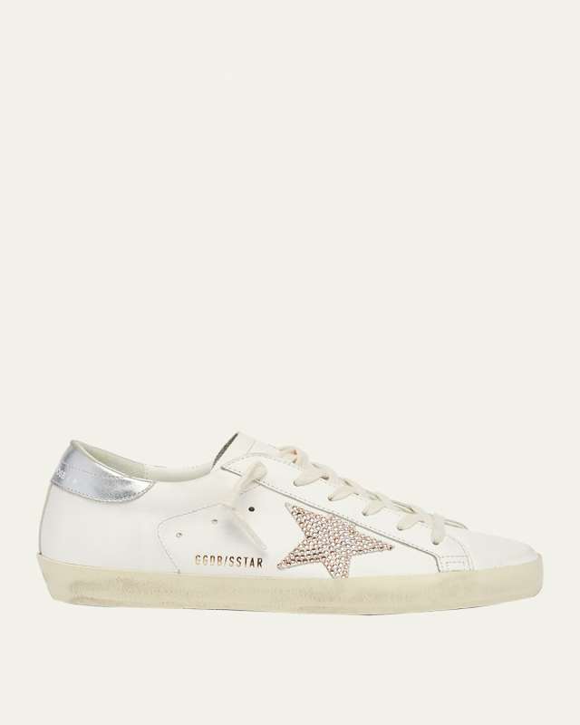 Superstar Leather Crystal Low-Top Sneakers