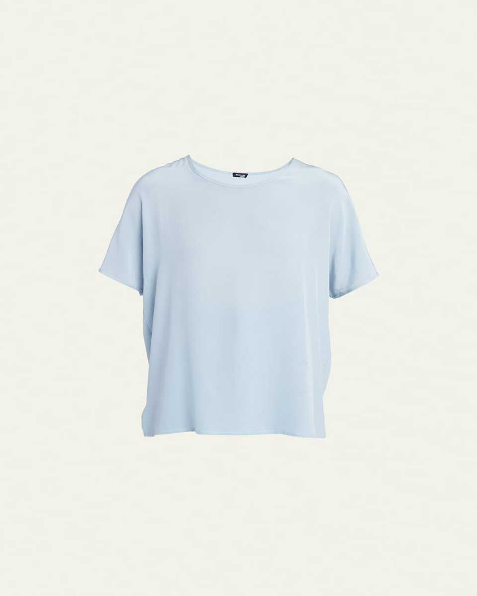 Round-Neck Silk Top