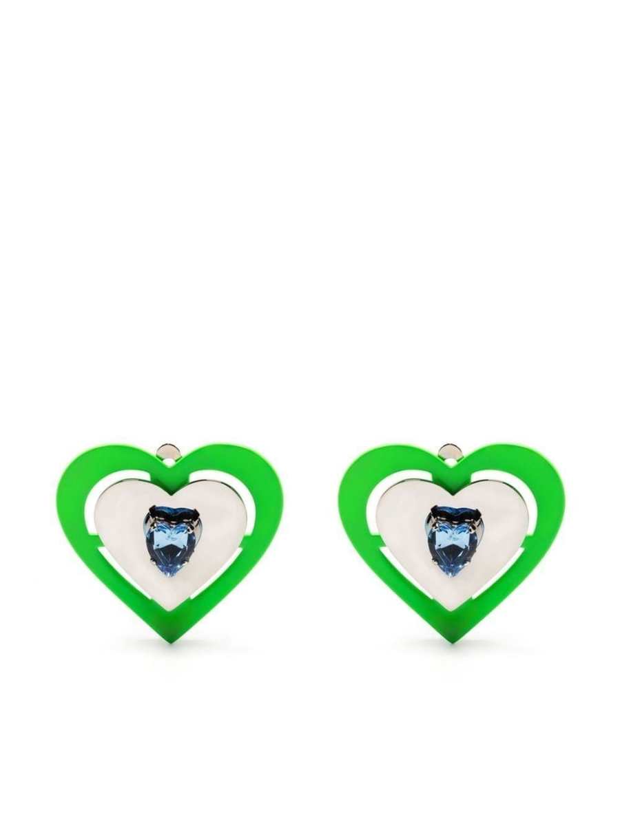 Neon heart-shaped earrings