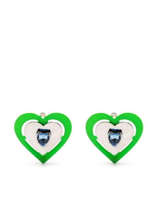 Neon heart-shaped earrings