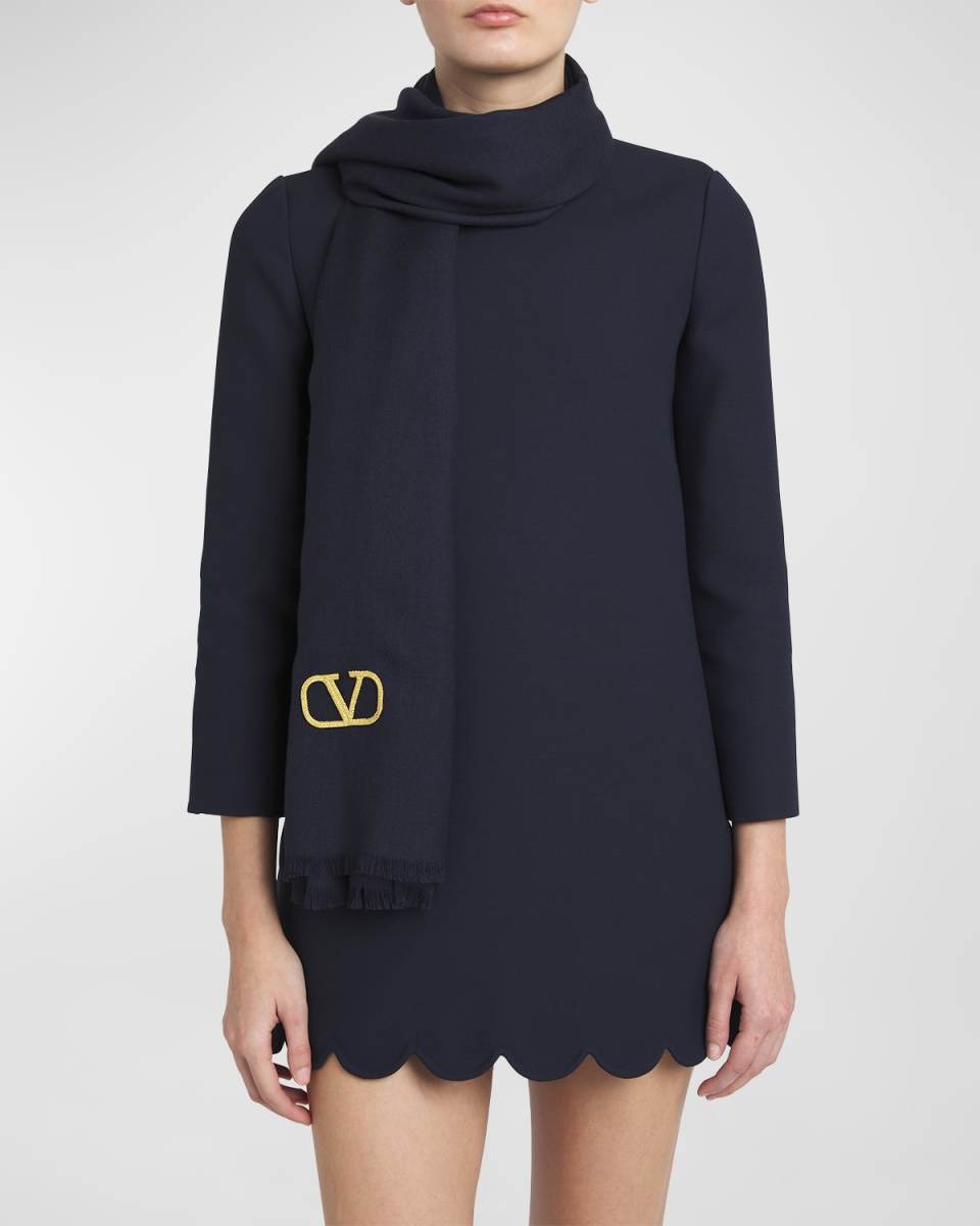 V-Logo Cashmere-Blend Stole