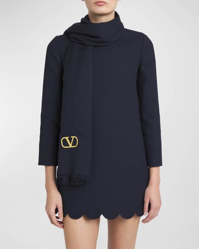 V-Logo Cashmere-Blend Stole