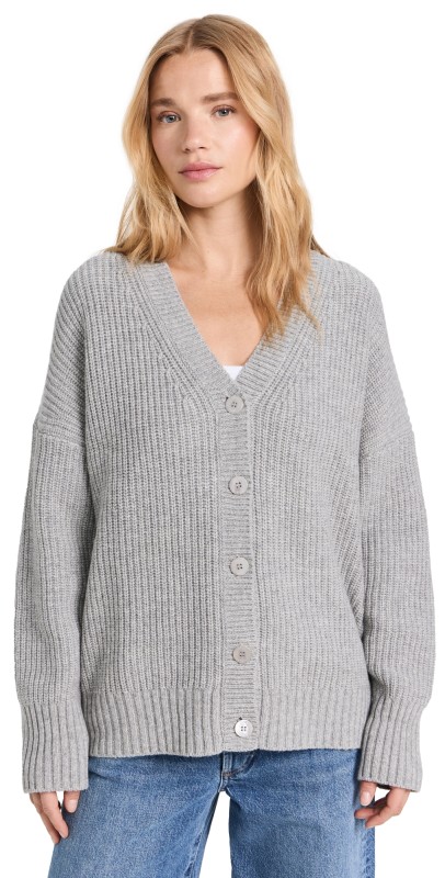 STAUD Matilda Cardigan Heather Grey