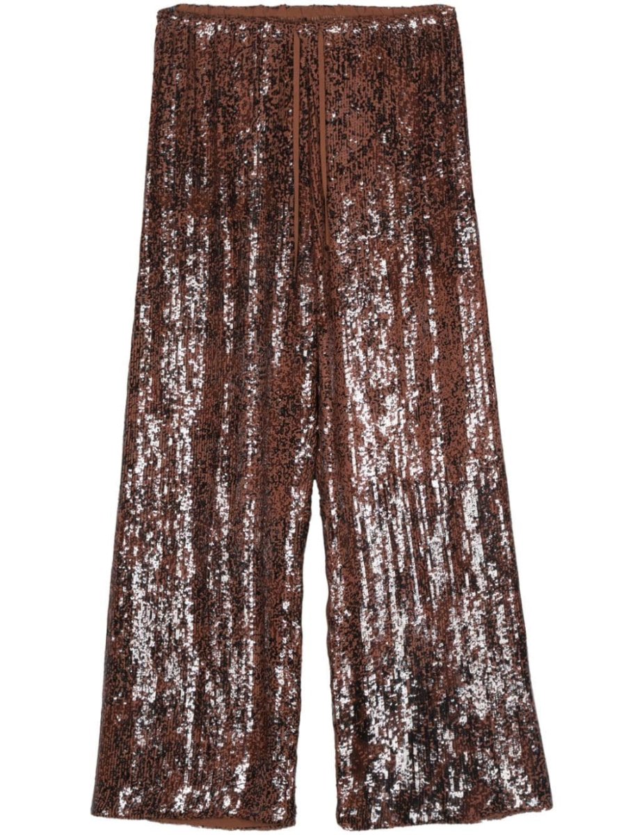 embellished wide-leg trousers