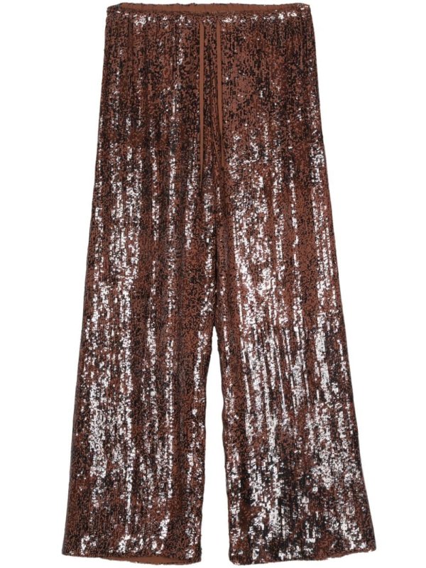 embellished wide-leg trousers