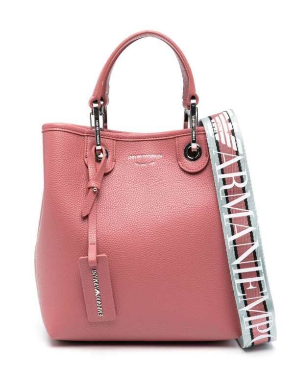 logo-strap faux-leather bag