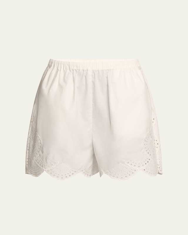 Aurora Broderie Anglaise Scallop Shorts