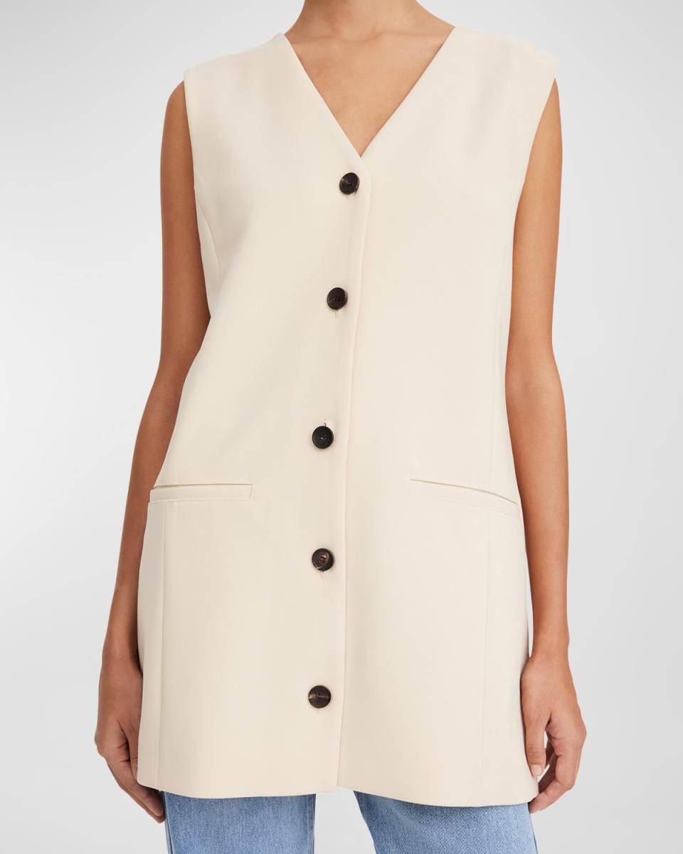 Francinne V-Neck Button-Down Vest