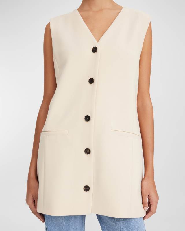 Francinne V-Neck Button-Down Vest