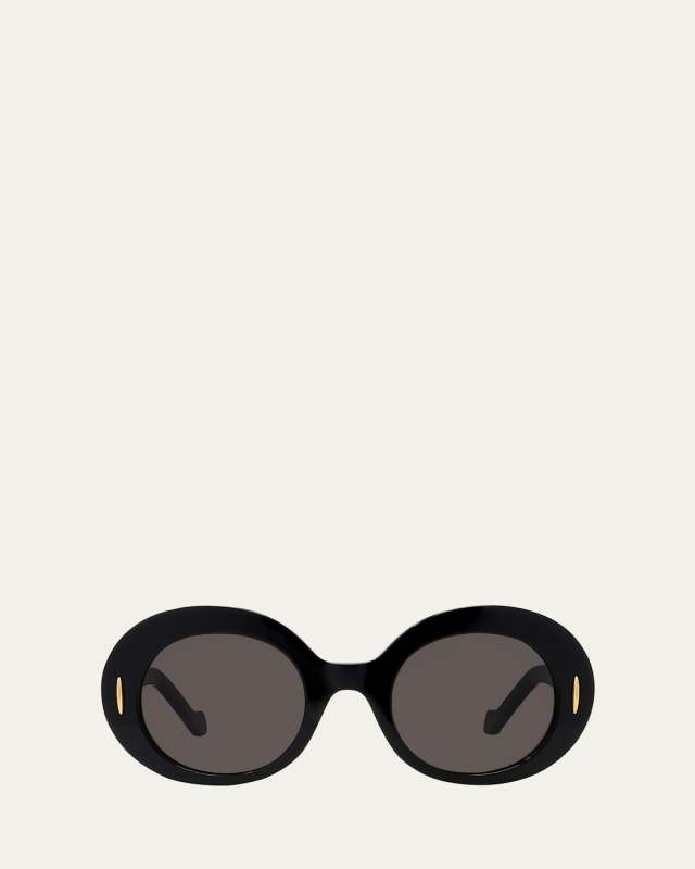 Oval Acetate Sunglasses W/ Anagram