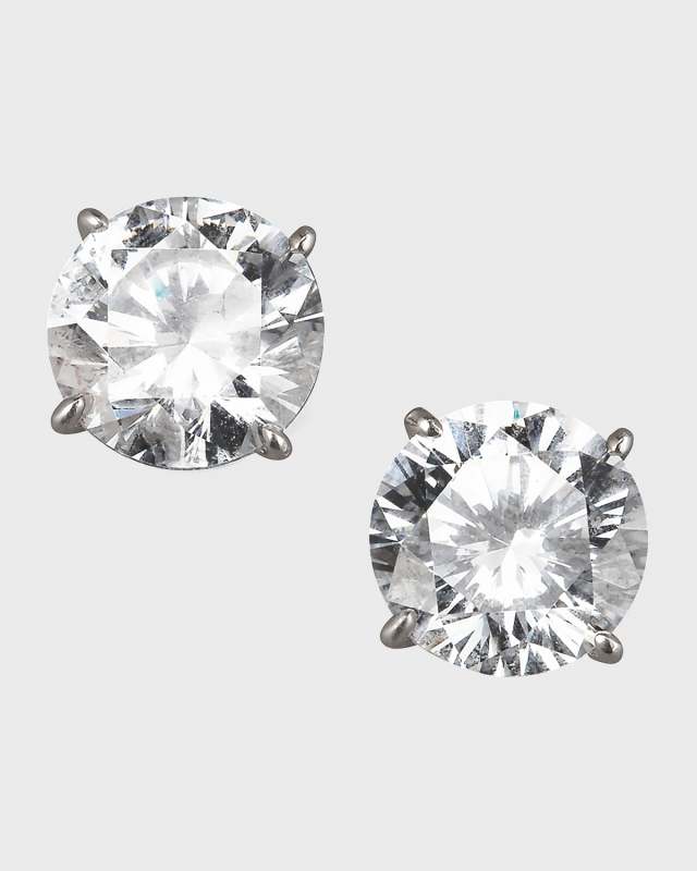 14k White Gold 3.5ct Stud Earring