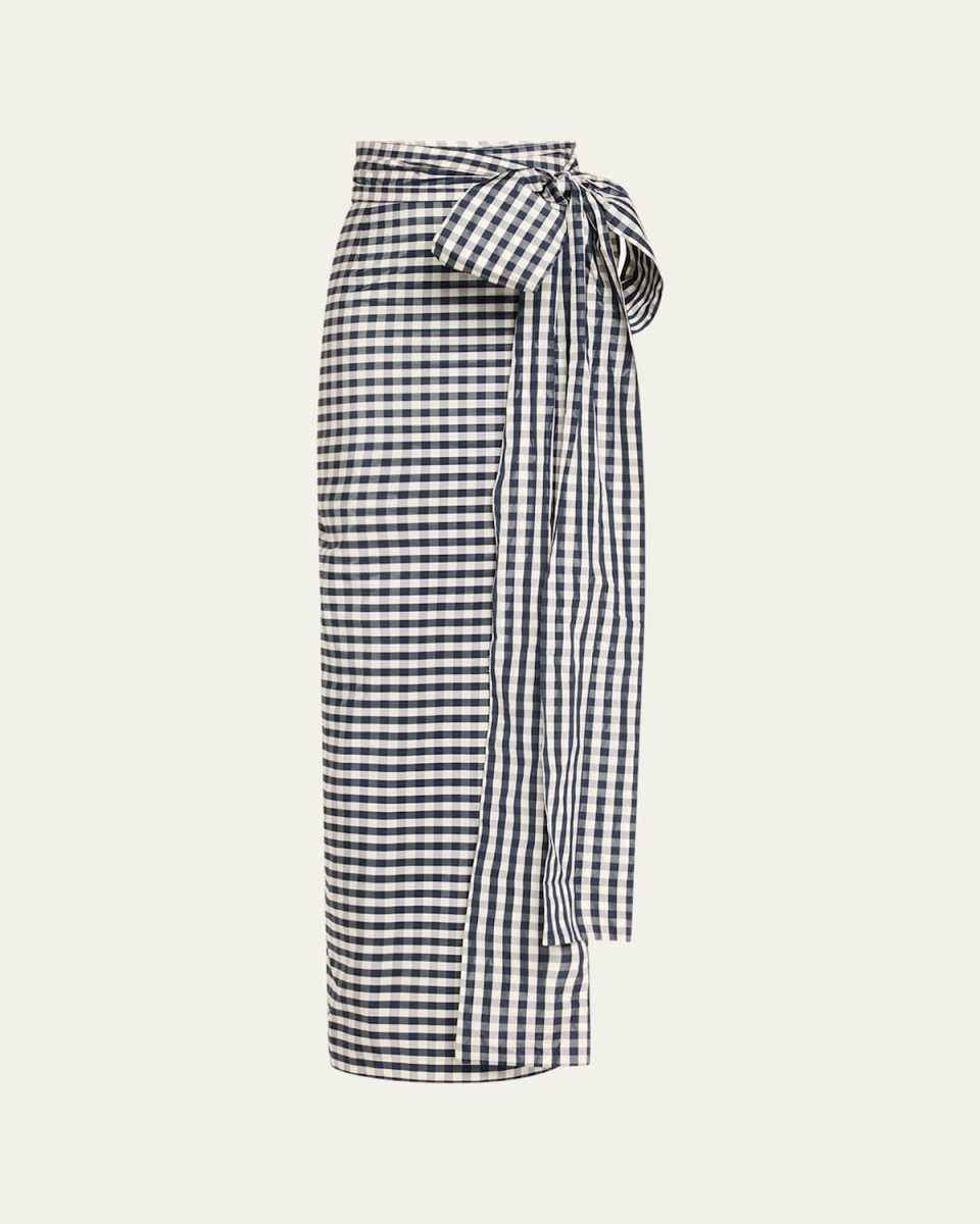 Bernard Gingham Long Bow Skirt