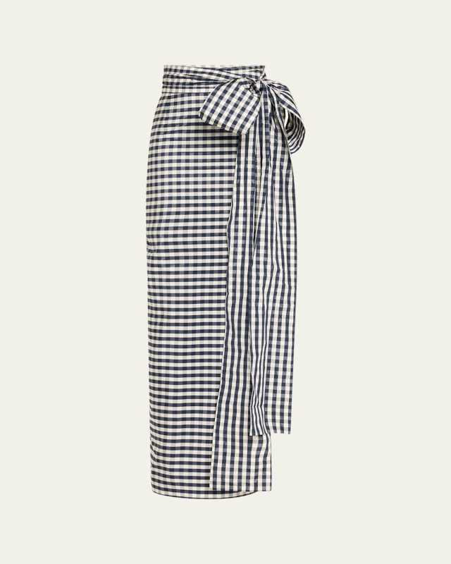 Bernard Gingham Long Bow Skirt