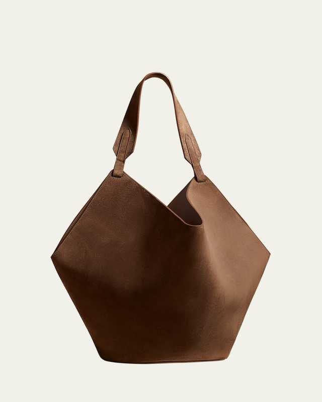 Lotus Medium Calfskin Suede Tote Bag
