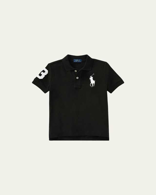 Boy's Big Pony Mesh Knit Polo, Size 2-3