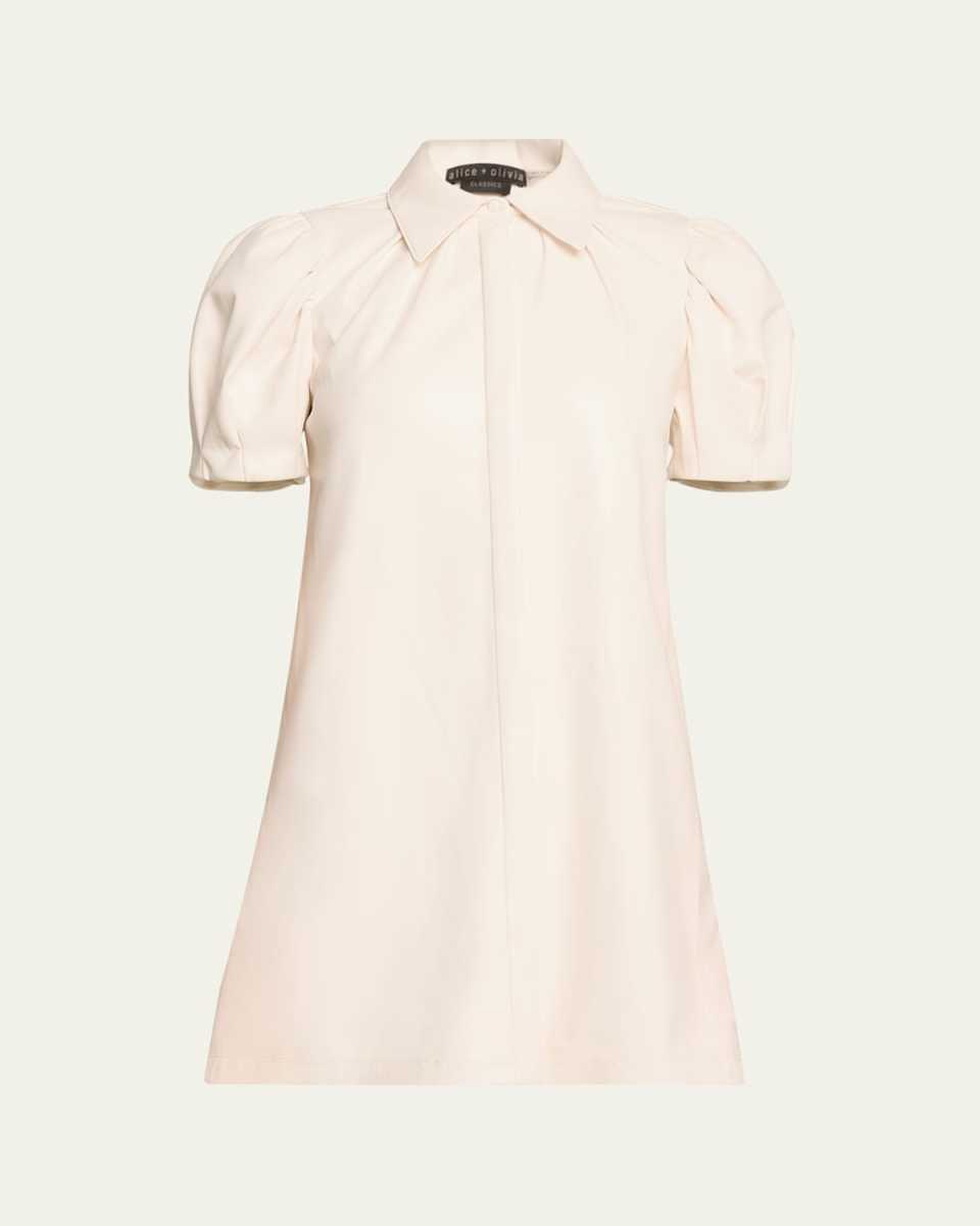 Jem Vegan Leather Mini Shirtdress