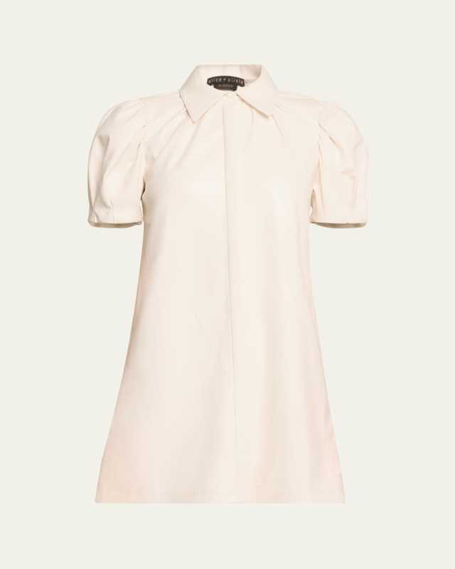 Jem Vegan Leather Mini Shirtdress
