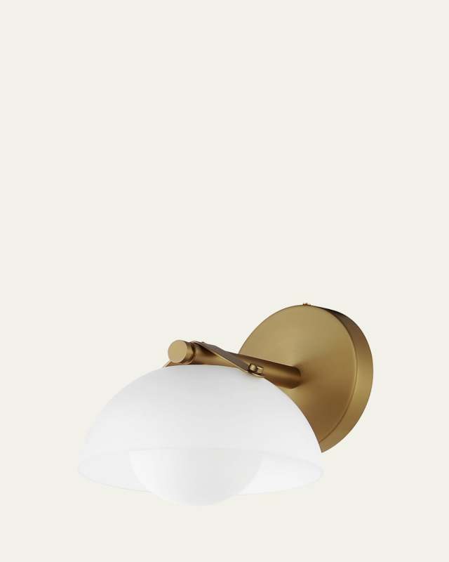 Mat Sanders design from Studio M Domain 1-Light Wall Sconce - Frost/Black Chrome