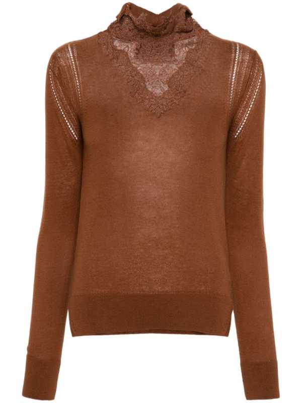 lace-inlaid jumper