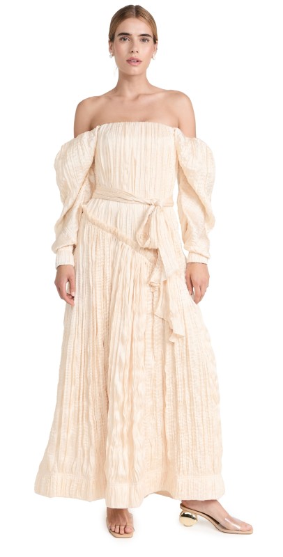Aje Presence Voluminous Gown Champagne Cream