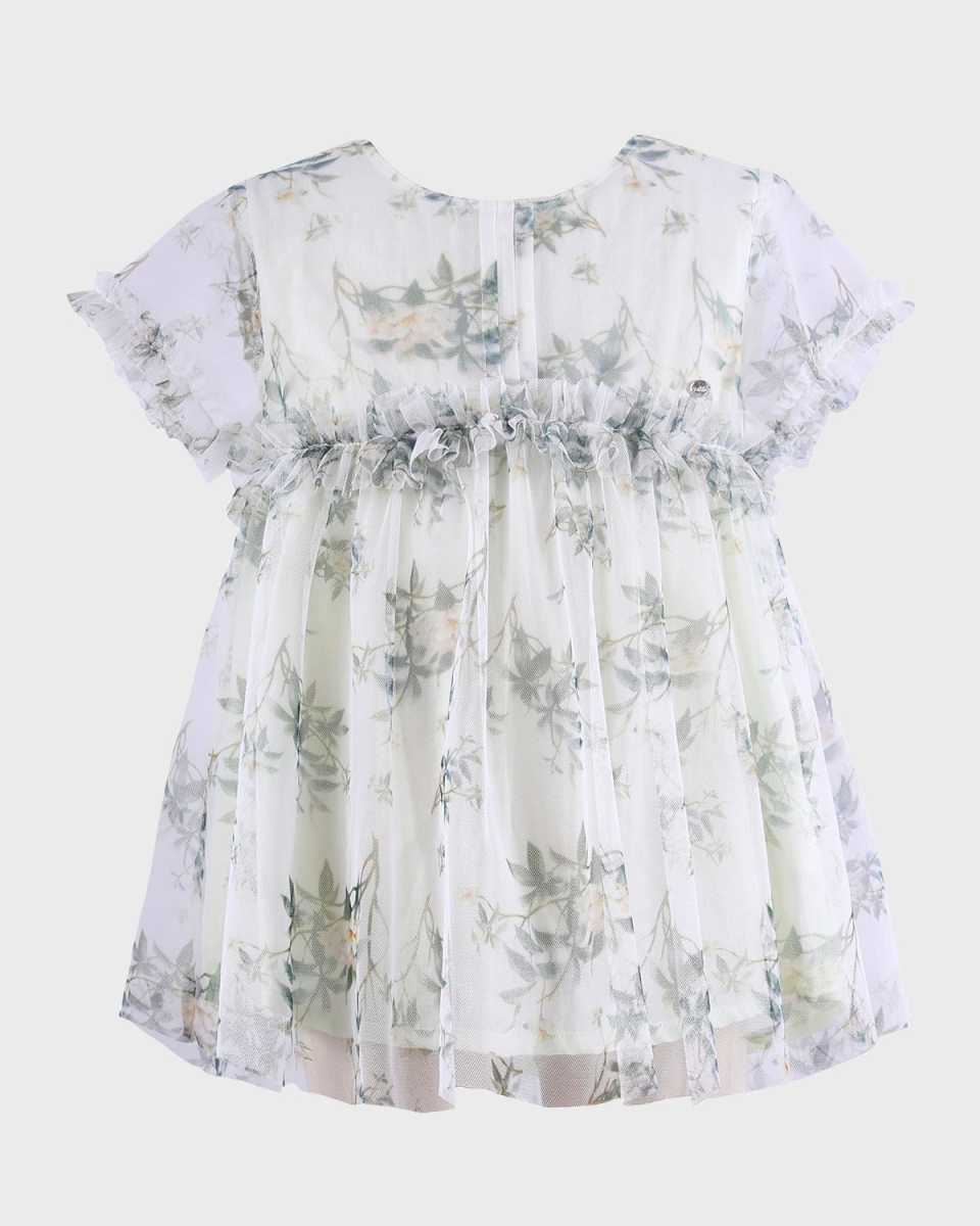 Girl's Ruffle Trim Floral-Print Dress, Size 4-12Size