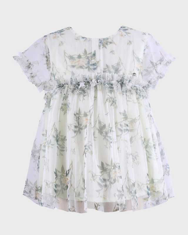Girl's Ruffle Trim Floral-Print Dress, Size 4-12Size
