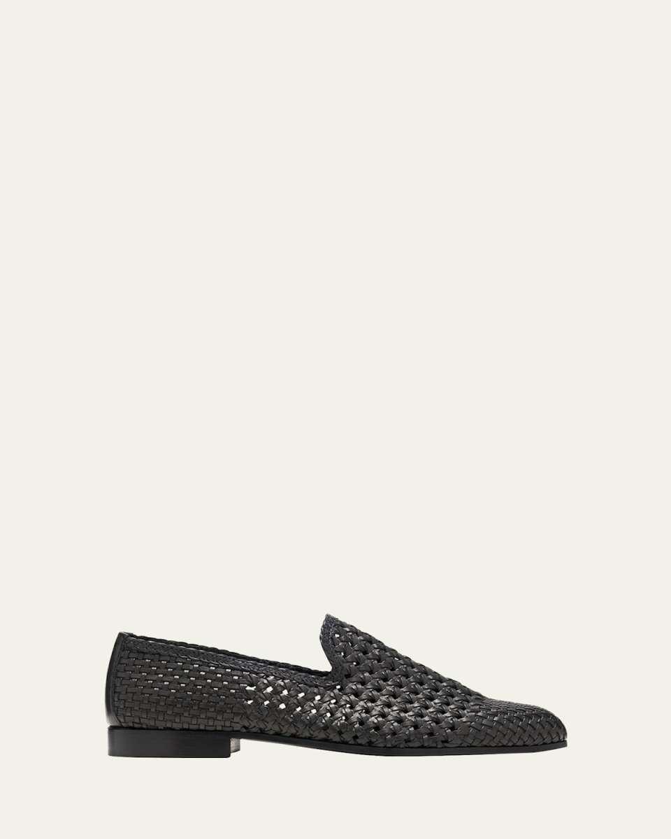Davis Woven Leather Ballerina Loafers