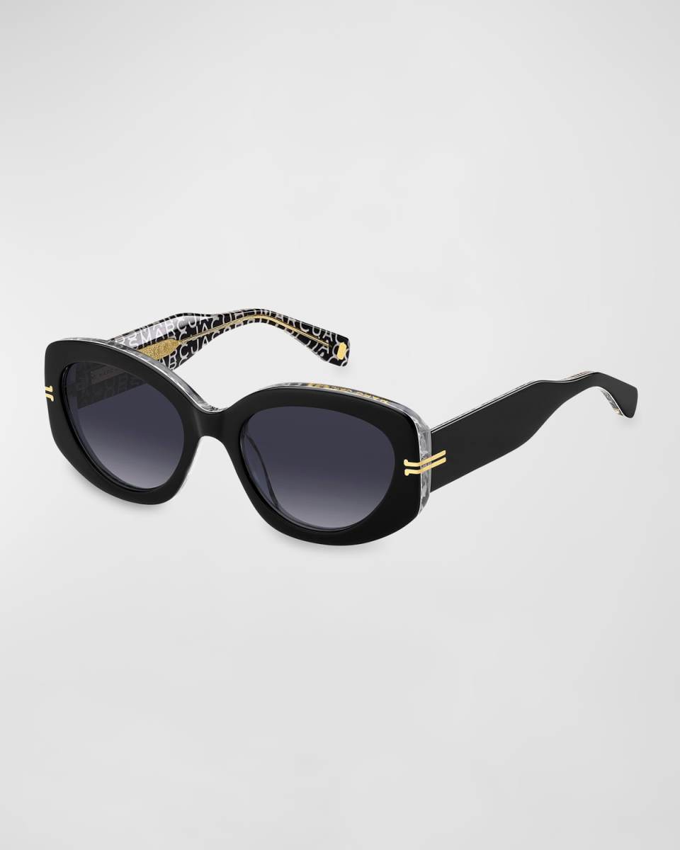Gradient Acetate Oval Sunglasses