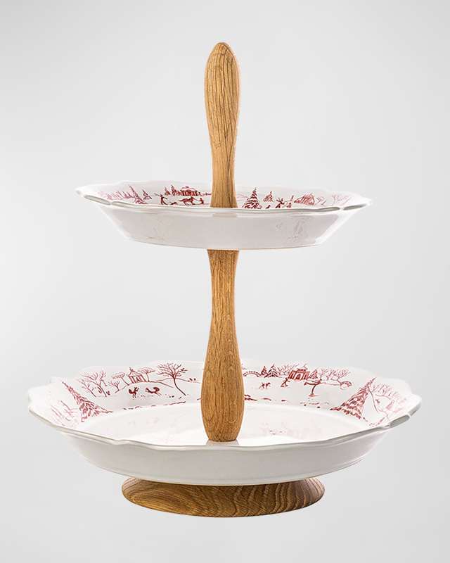 Country Estate Winter Frolic Ruby Two Tier Server